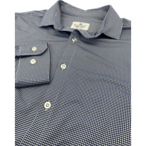 Mizzen+Main Button Shirt‎ Men's XLLong Sleeve Trim Fit Blue Gingham - Picture 1 of 6